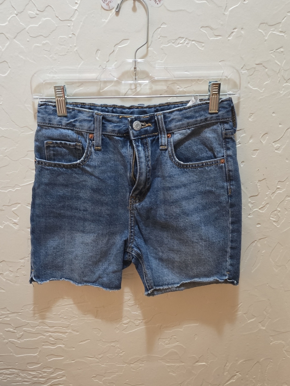 Old Navy Blue Slouchy Straight High Waist Denim Cutoff Shorts